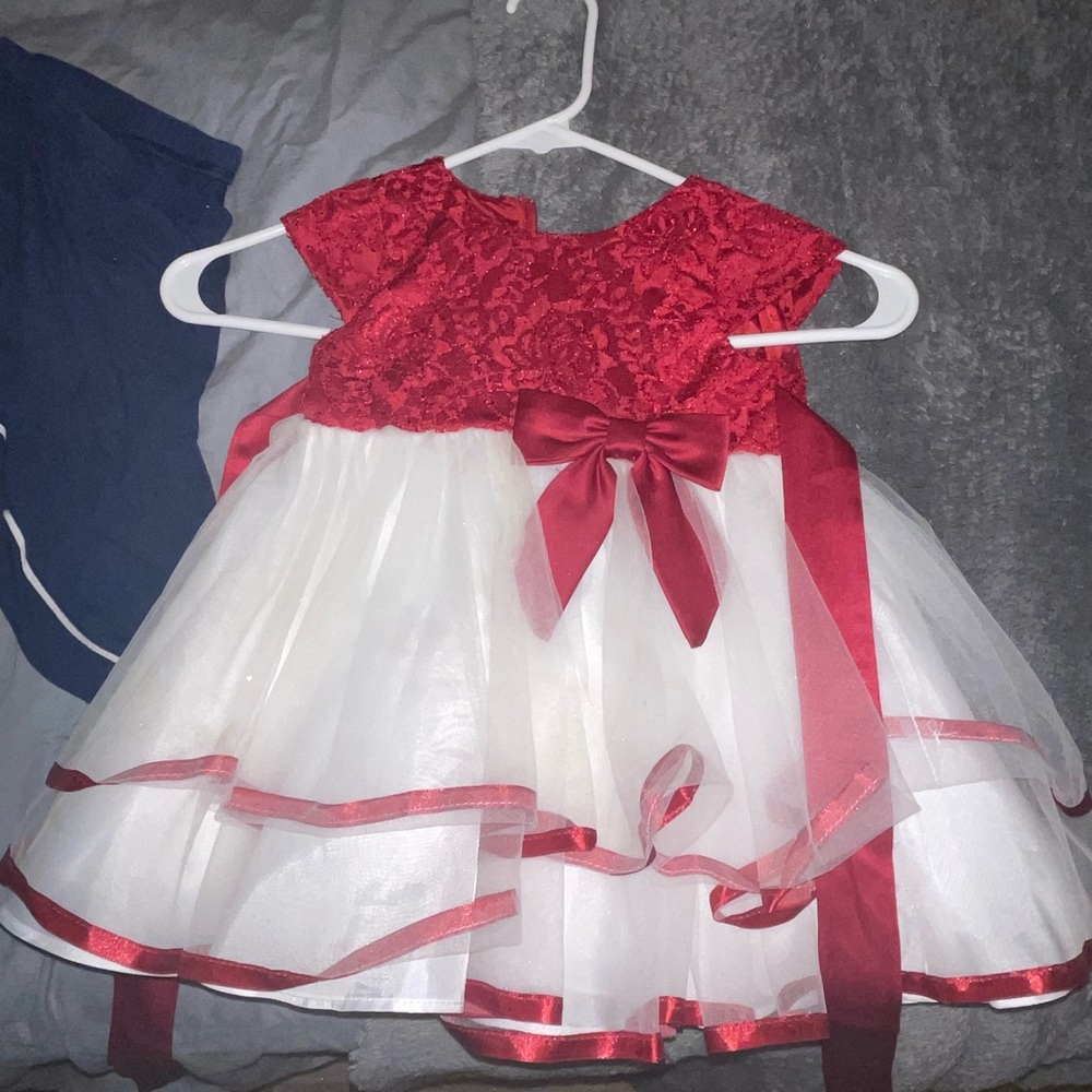 Really cute red and white toddler dress.
